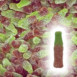 Bouteilles de cola Acidulées Marron et Vertes